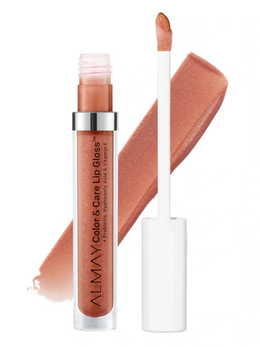 New Almay Color & Care Hydrating Lip Gloss in Glitters Gold, a Shimmery Nude